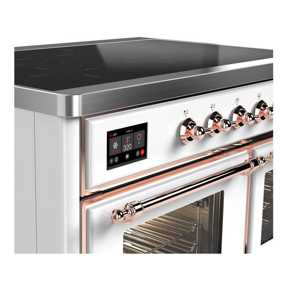 ILVE Majestic II 40 inch Triple Glass Door Induction Range Copper White