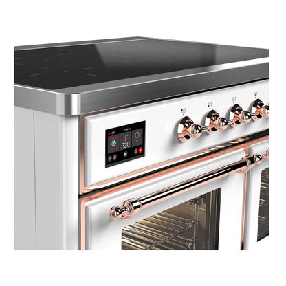 ILVE Majestic II 40 inch Triple Glass Door Induction Range Copper White