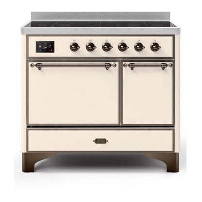ILVE Majestic II 40 inch Solid Door Induction Range Burnished Antique White