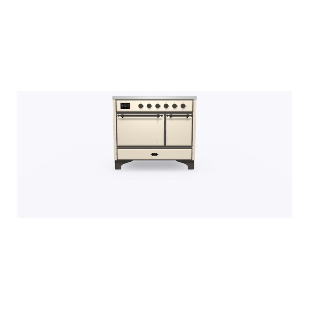 ILVE Majestic II 40 inch Solid Door Induction Range Burnished Antique White