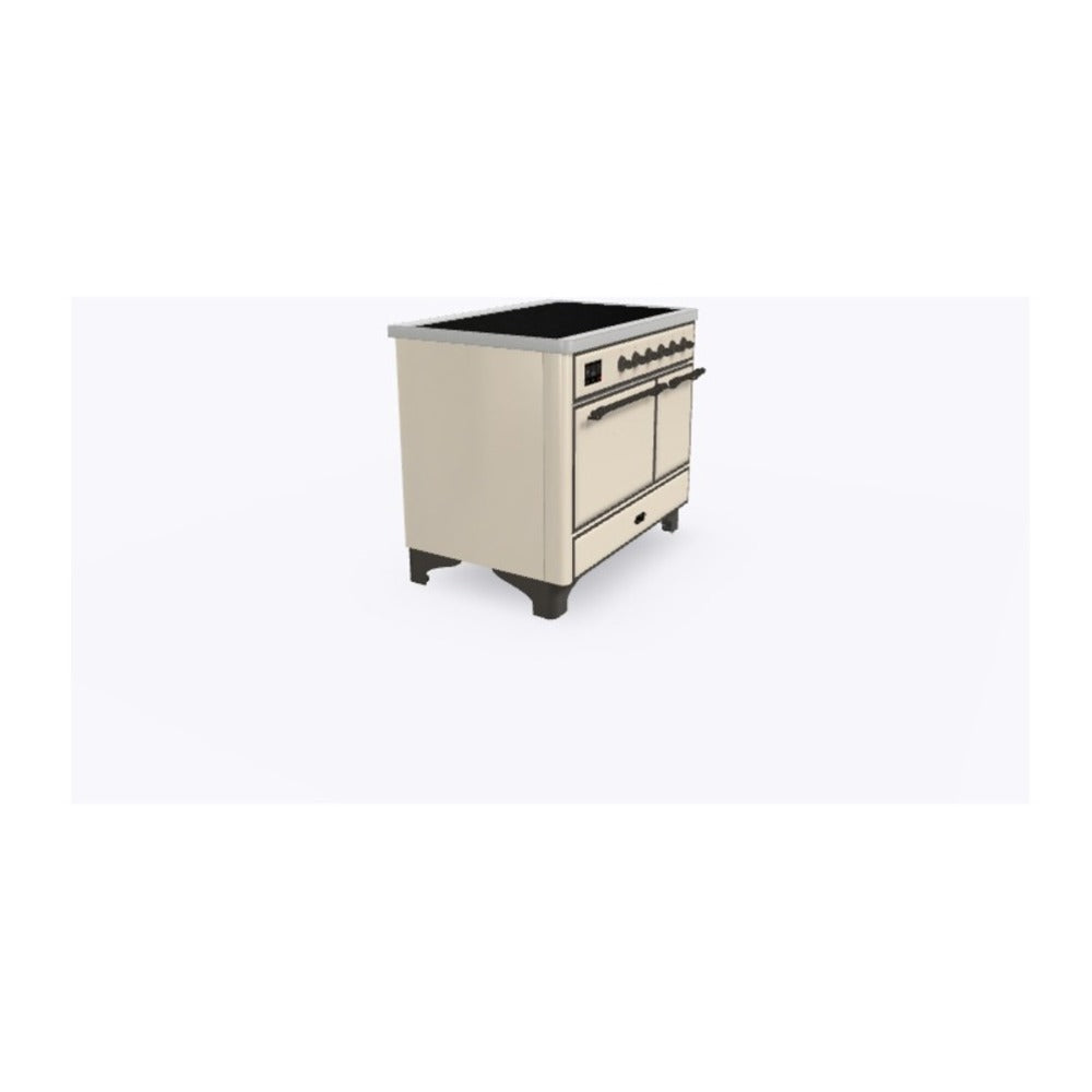 ILVE Majestic II 40 inch Solid Door Induction Range Burnished Antique White