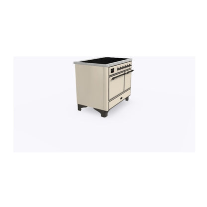 ILVE Majestic II 40 inch Solid Door Induction Range Burnished Antique White