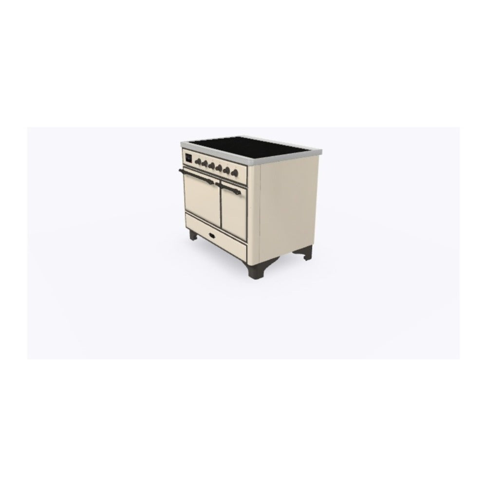 ILVE Majestic II 40 inch Solid Door Induction Range Burnished Antique White