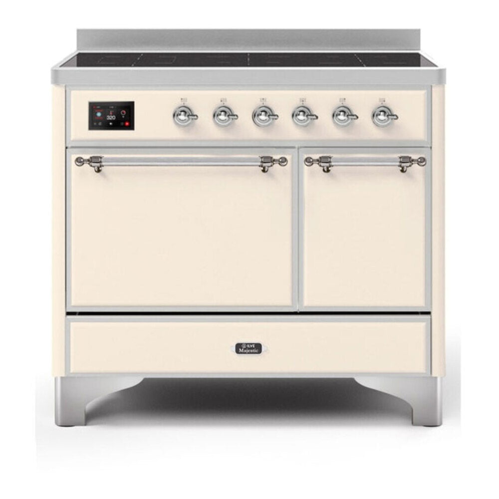 ILVE Majestic II 40 inch Solid Door Induction Range Chrome Antique White