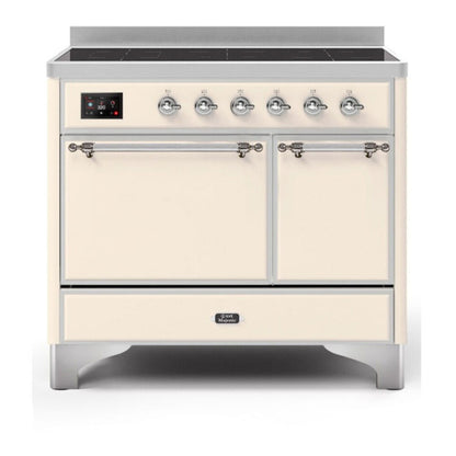 ILVE Majestic II 40 inch Solid Door Induction Range Chrome Antique White
