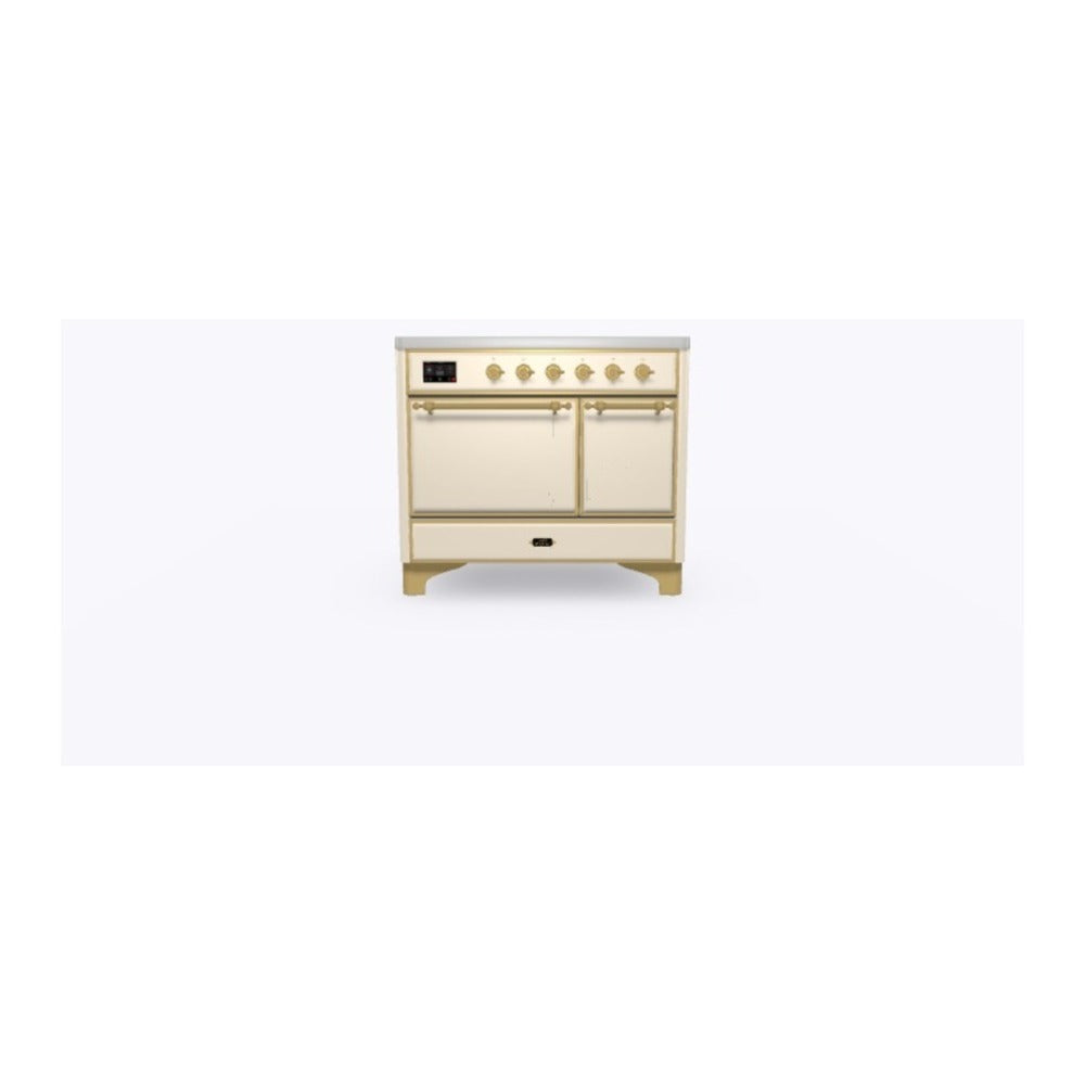 ILVE Majestic II 40 inch Solid Door Induction Range Brass Antique White