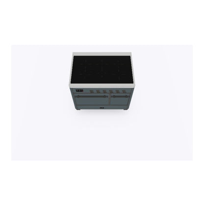 ILVE Majestic II 40 inch Solid Door Induction Range Burnished Blue Grey
