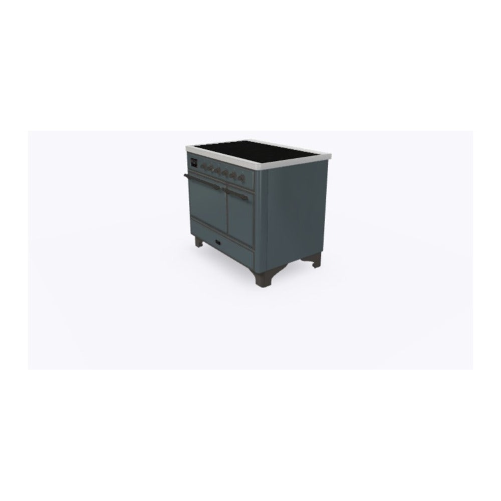 ILVE Majestic II 40 inch Solid Door Induction Range Burnished Blue Grey