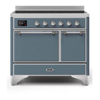 ILVE Majestic II 40 inch Solid Door Induction Range Chrome Blue Grey
