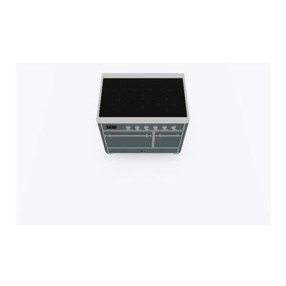 ILVE Majestic II 40 inch Solid Door Induction Range Chrome Blue Grey