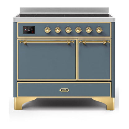 ILVE Majestic II 40 inch Solid Door Induction Range Brass Blue Grey