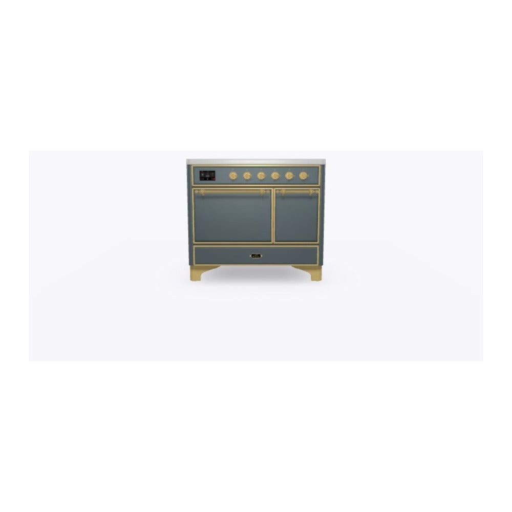 ILVE Majestic II 40 inch Solid Door Induction Range Brass Blue Grey