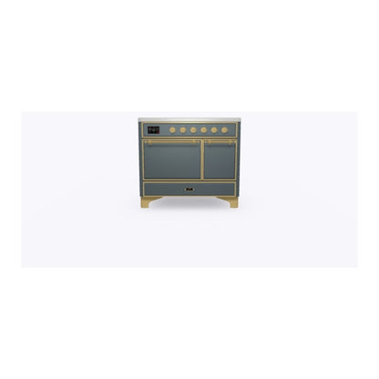 ILVE Majestic II 40 inch Solid Door Induction Range Brass Blue Grey
