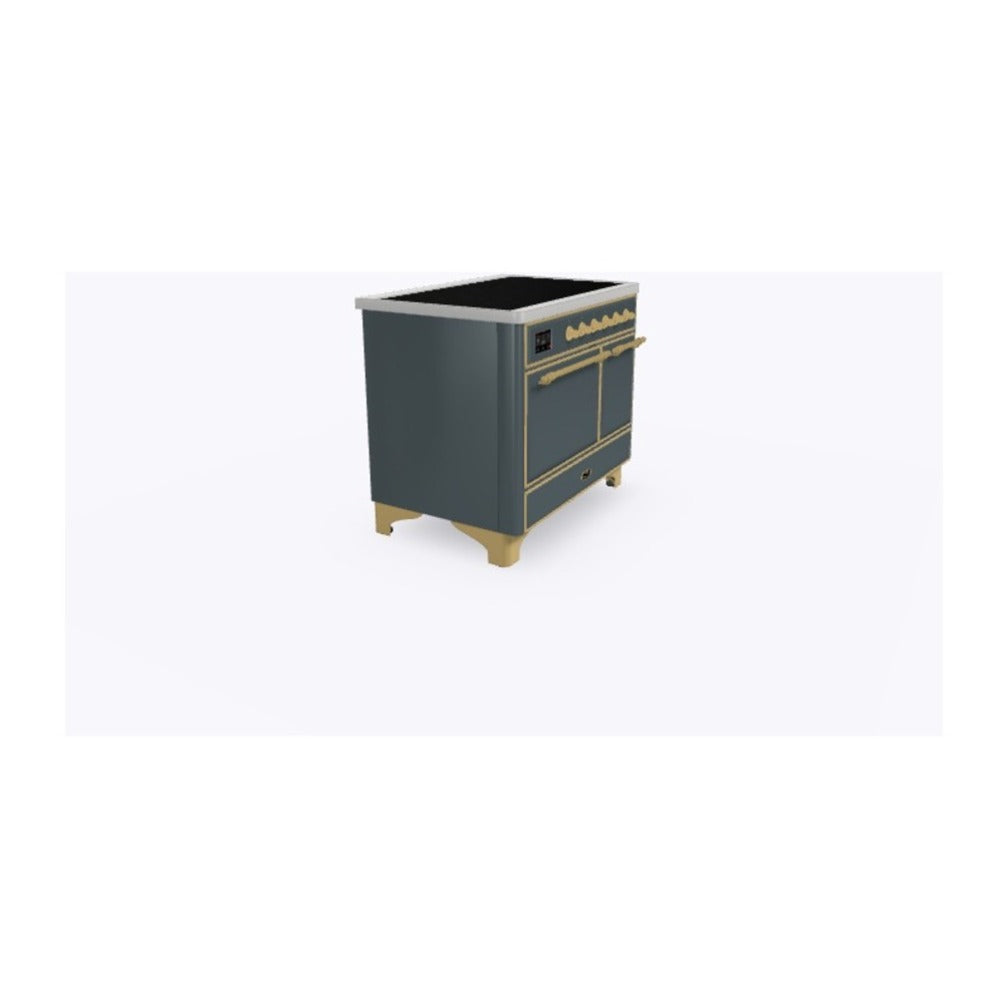ILVE Majestic II 40 inch Solid Door Induction Range Brass Blue Grey