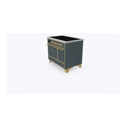 ILVE Majestic II 40 inch Solid Door Induction Range Brass Blue Grey