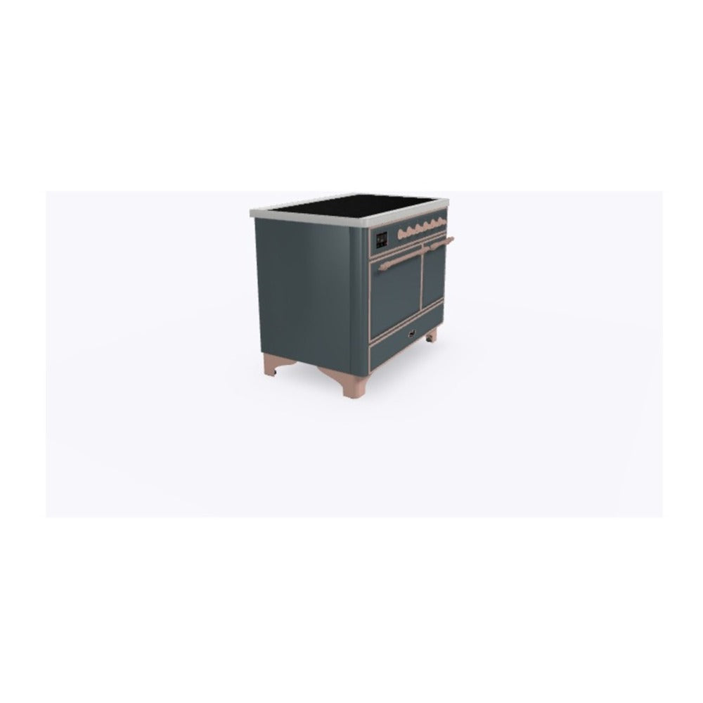 ILVE Majestic II 40 inch Solid Door Induction Range Copper Blue Grey