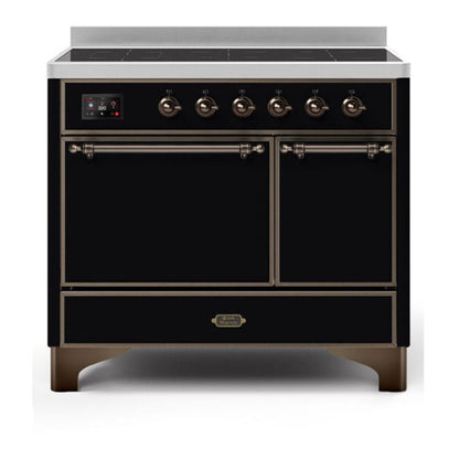 ILVE Majestic II 40 inch Solid Door Induction Range Burnished Glossy Black