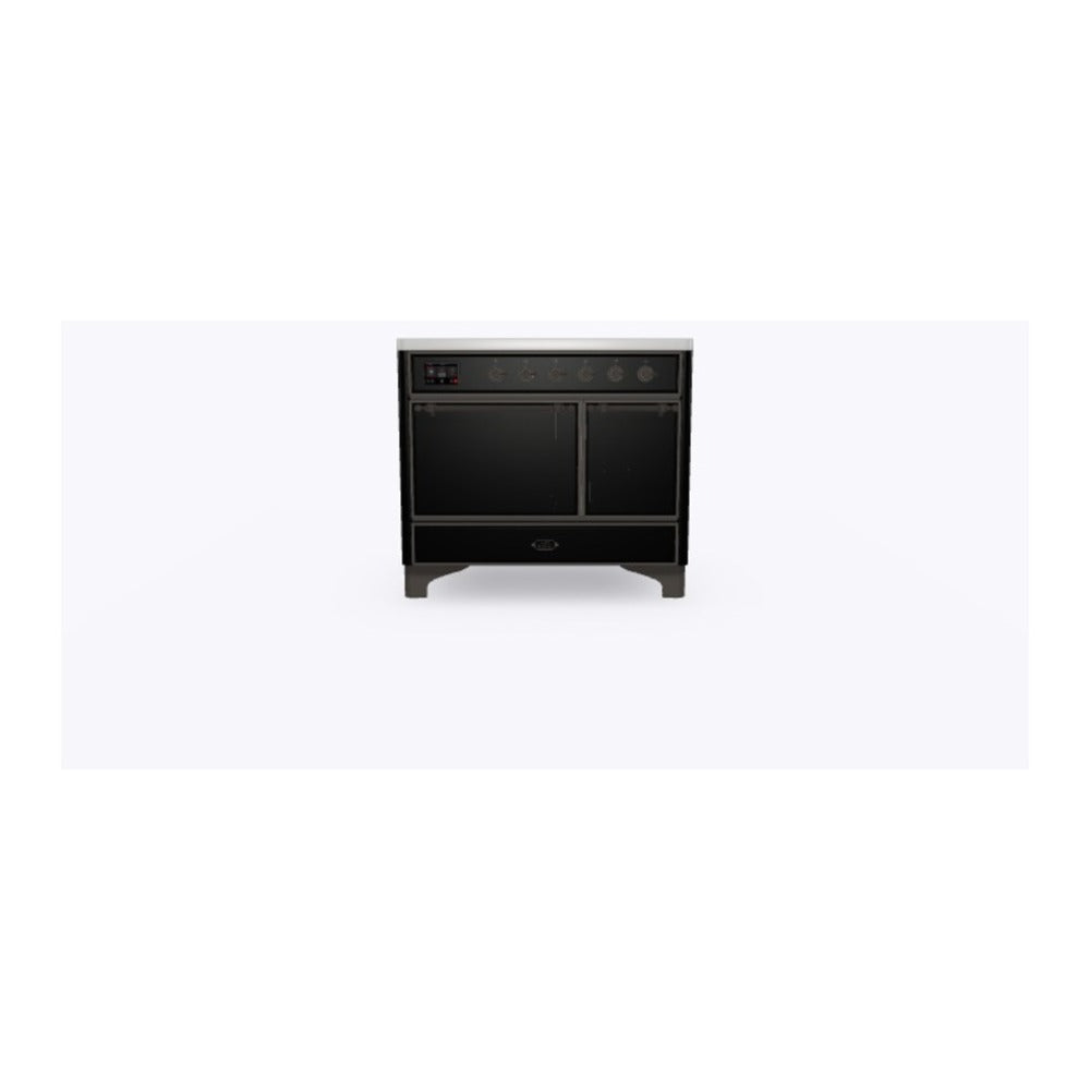 ILVE Majestic II 40 inch Solid Door Induction Range Burnished Glossy Black