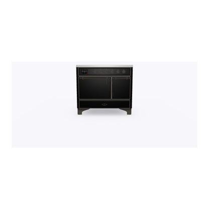 ILVE Majestic II 40 inch Solid Door Induction Range Burnished Glossy Black