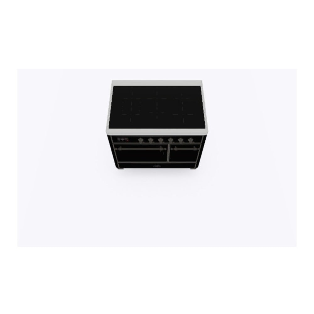 ILVE Majestic II 40 inch Solid Door Induction Range Burnished Glossy Black