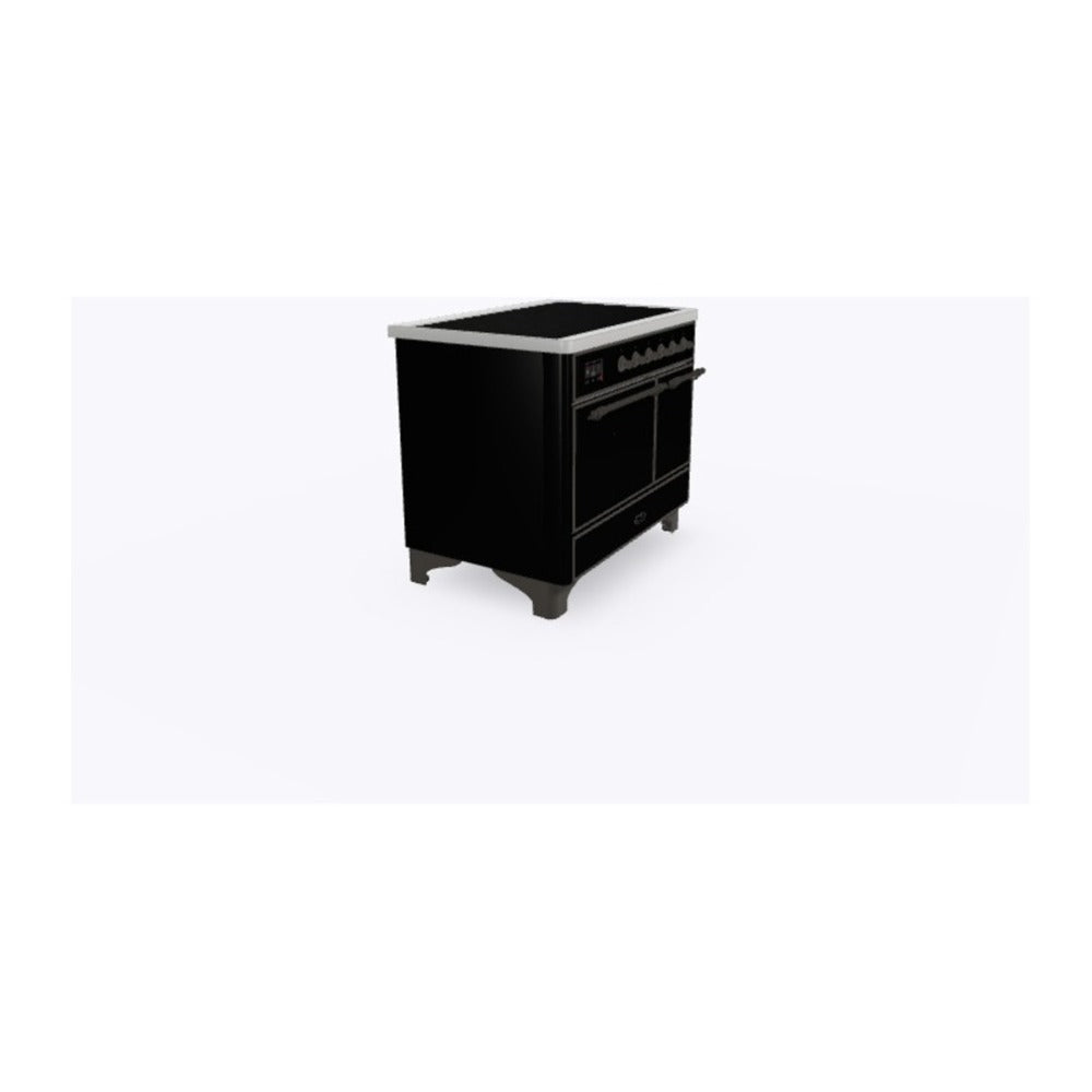 ILVE Majestic II 40 inch Solid Door Induction Range Burnished Glossy Black