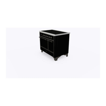 ILVE Majestic II 40 inch Solid Door Induction Range Burnished Glossy Black