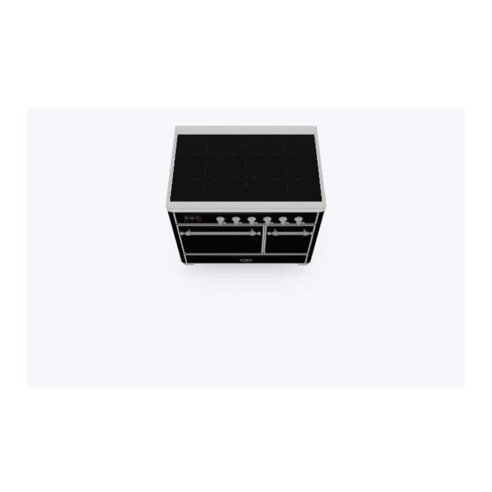 ILVE Majestic II 40 inch Solid Door Induction Range Chrome Glossy Black