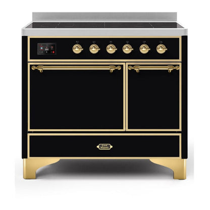 ILVE Majestic II 40 inch Solid Door Induction Range Burnished Glossy Black