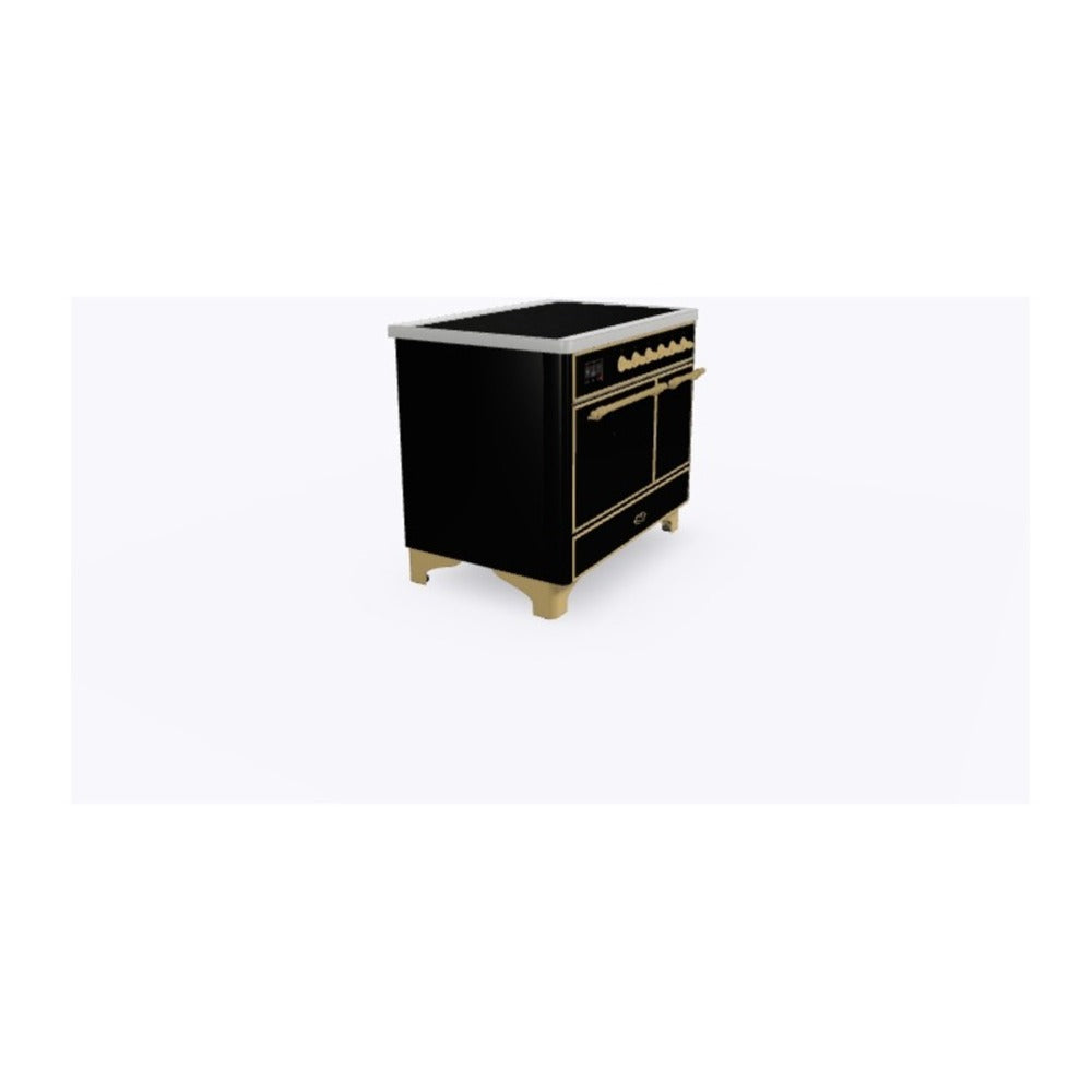 ILVE Majestic II 40 inch Solid Door Induction Range Burnished Glossy Black