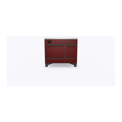 ILVE Majestic II 40 inch Solid Door Induction Range Burnished Burgundy