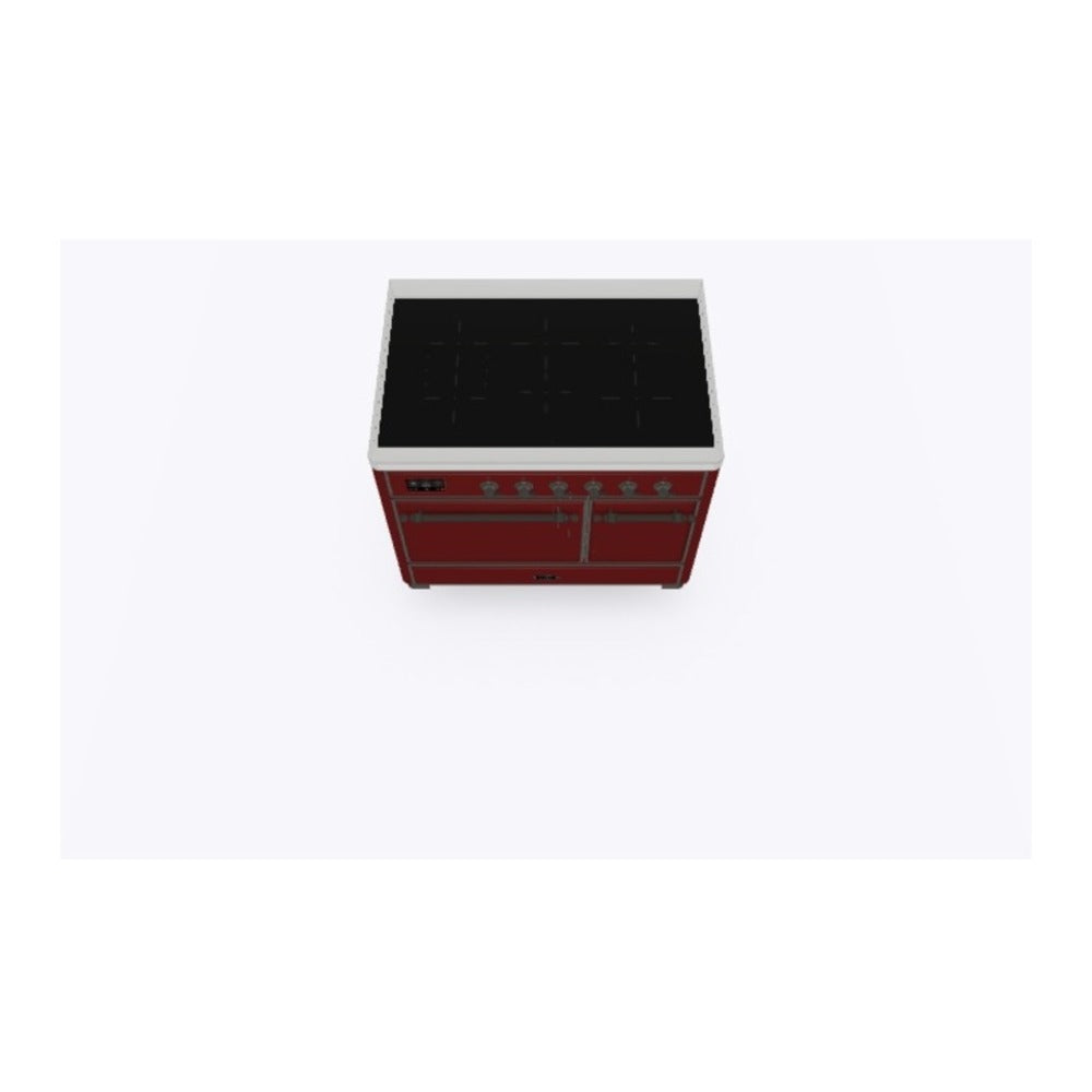 ILVE Majestic II 40 inch Solid Door Induction Range Burnished Burgundy