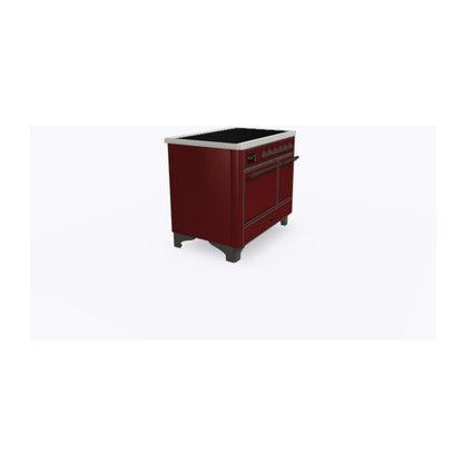 ILVE Majestic II 40 inch Solid Door Induction Range Burnished Burgundy