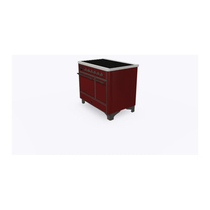ILVE Majestic II 40 inch Solid Door Induction Range Burnished Burgundy