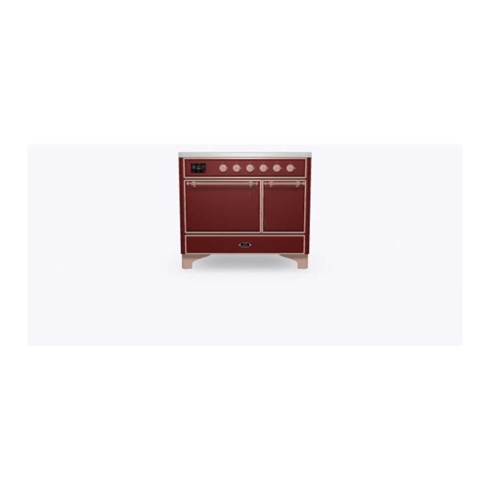 ILVE Majestic II 40 inch Solid Door Induction Range Copper Burgundy
