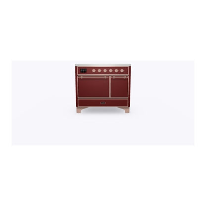 ILVE Majestic II 40 inch Solid Door Induction Range Copper Burgundy