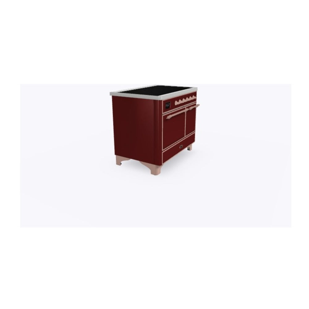 ILVE Majestic II 40 inch Solid Door Induction Range Copper Burgundy