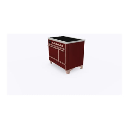 ILVE Majestic II 40 inch Solid Door Induction Range Copper Burgundy