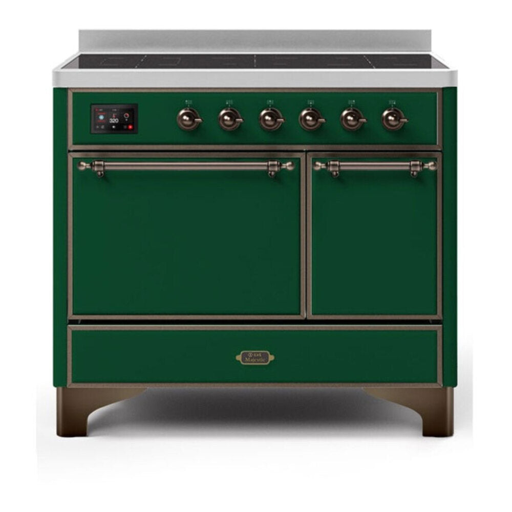 ILVE Majestic II 40 inch Solid Door Induction Range Burnished Emerald Green