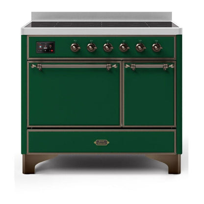 ILVE Majestic II 40 inch Solid Door Induction Range Burnished Emerald Green