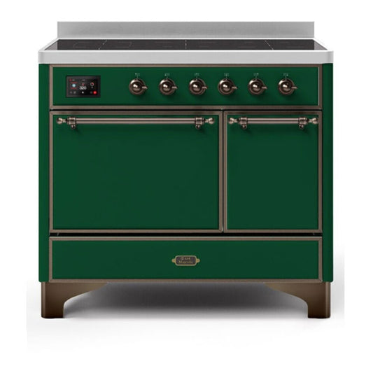 ILVE Majestic II 40" Emerald Green Induction Range with 6 Elements Solid Door