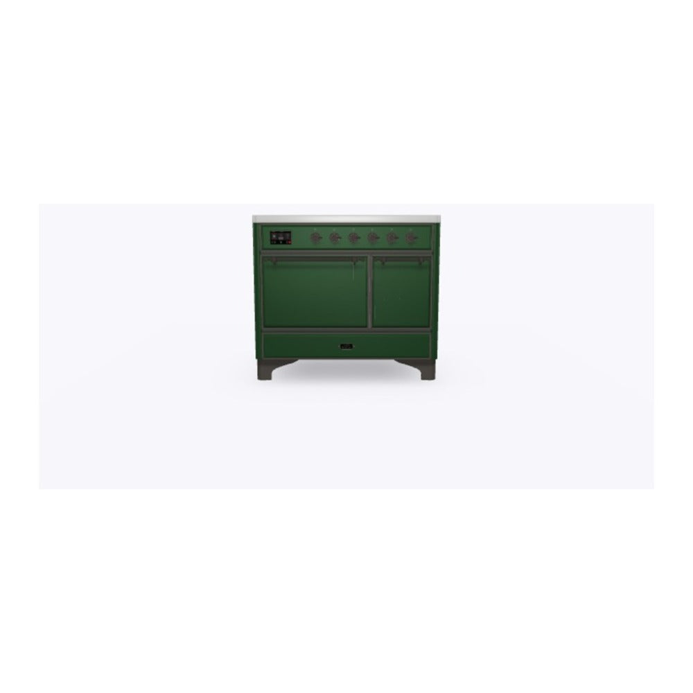 ILVE Majestic II 40 inch Solid Door Induction Range Burnished Emerald Green