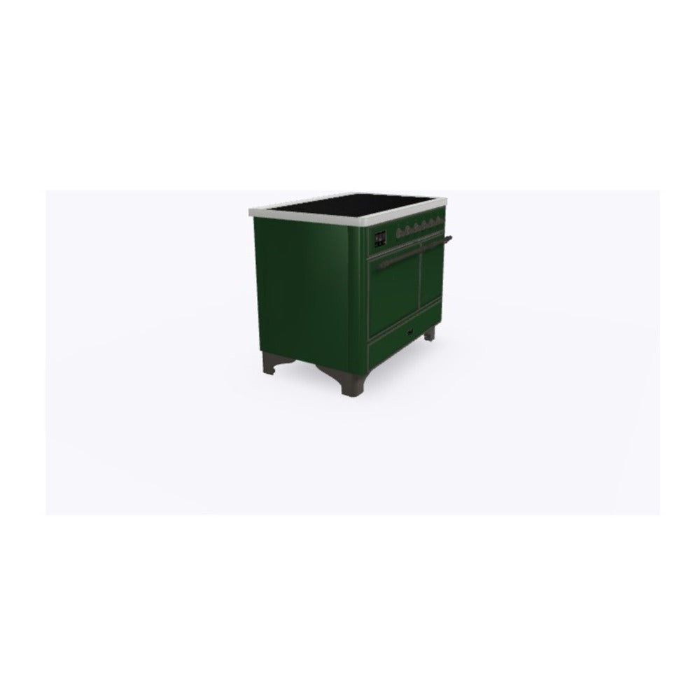 ILVE Majestic II 40 inch Solid Door Induction Range Burnished Emerald Green