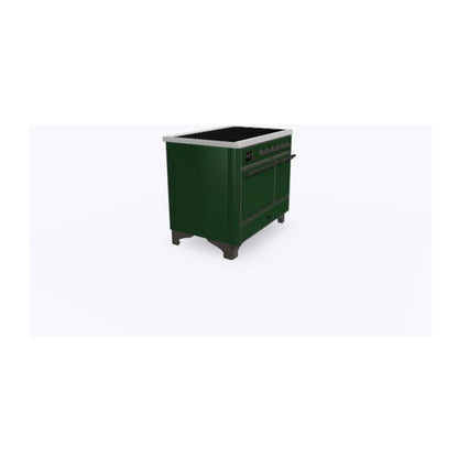 ILVE Majestic II 40 inch Solid Door Induction Range Burnished Emerald Green