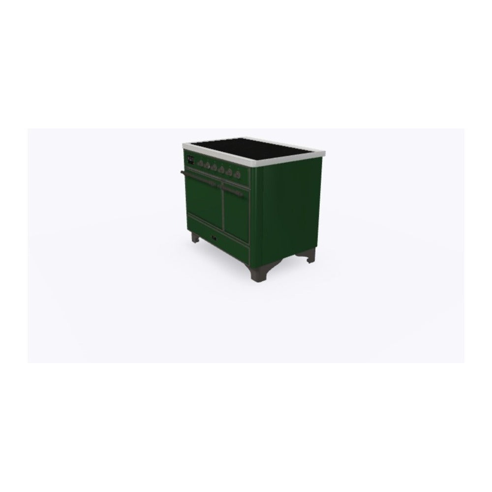 ILVE Majestic II 40 inch Solid Door Induction Range Burnished Emerald Green