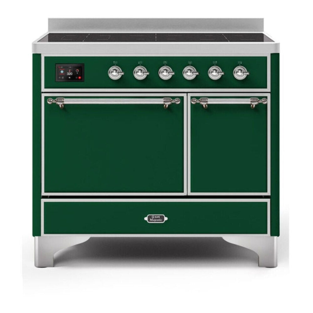 ILVE Majestic II 40 inch Solid Door Induction Range Chrome Emerald Green