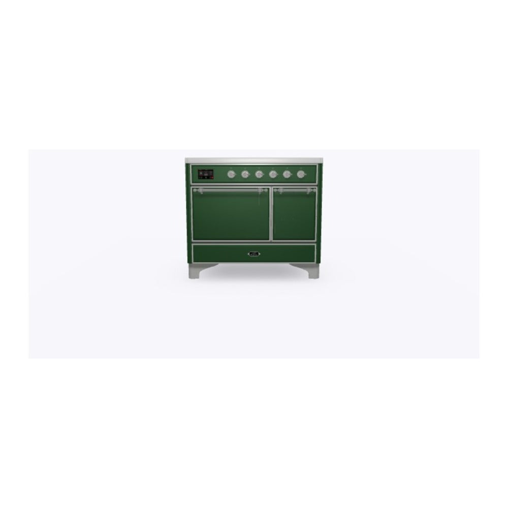ILVE Majestic II 40 inch Solid Door Induction Range Chrome Emerald Green