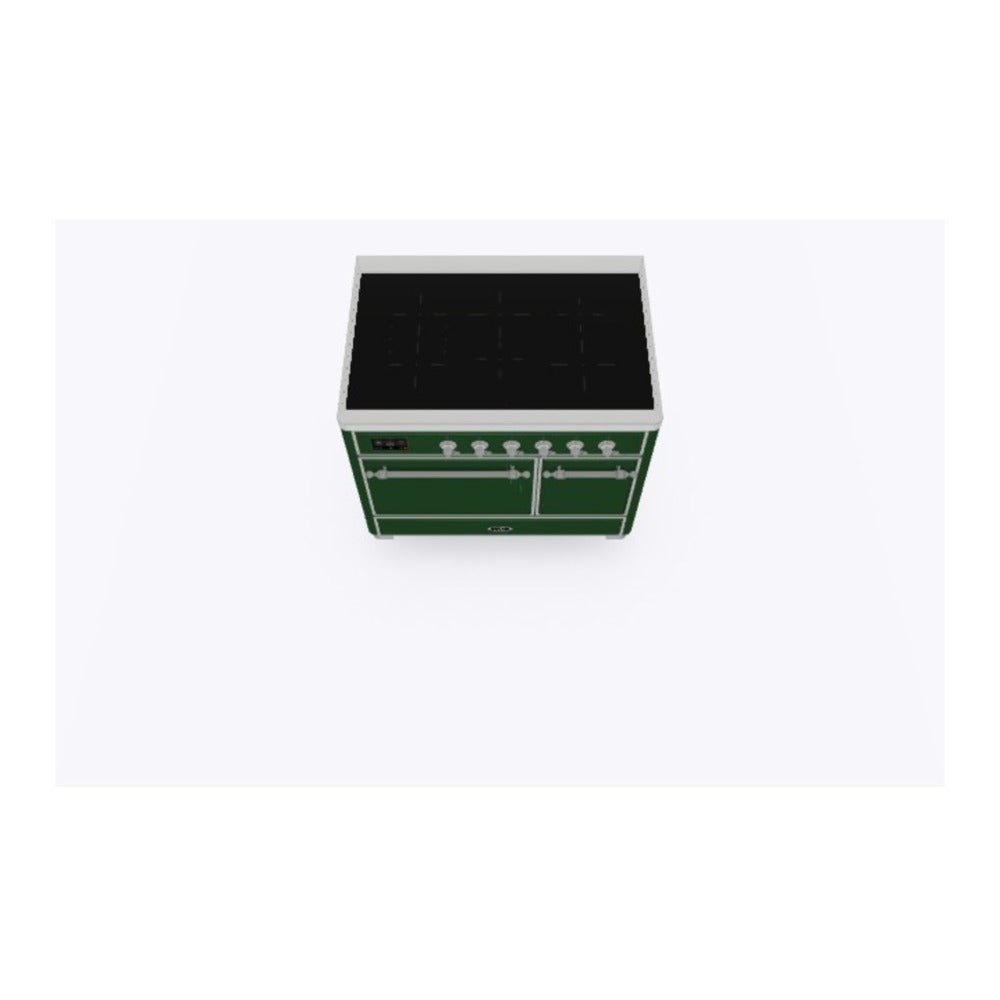 ILVE Majestic II 40 inch Solid Door Induction Range Chrome Emerald Green