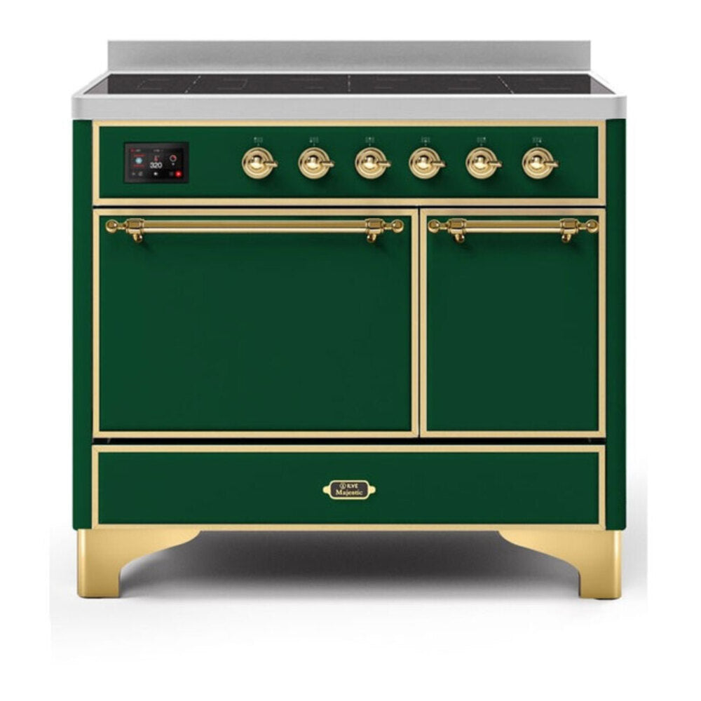 ILVE Majestic II 40 inch Solid Door Induction Range Brass Emerald Green