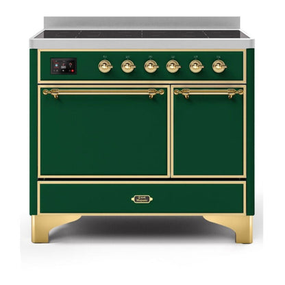 ILVE Majestic II 40 inch Solid Door Induction Range Brass Emerald Green