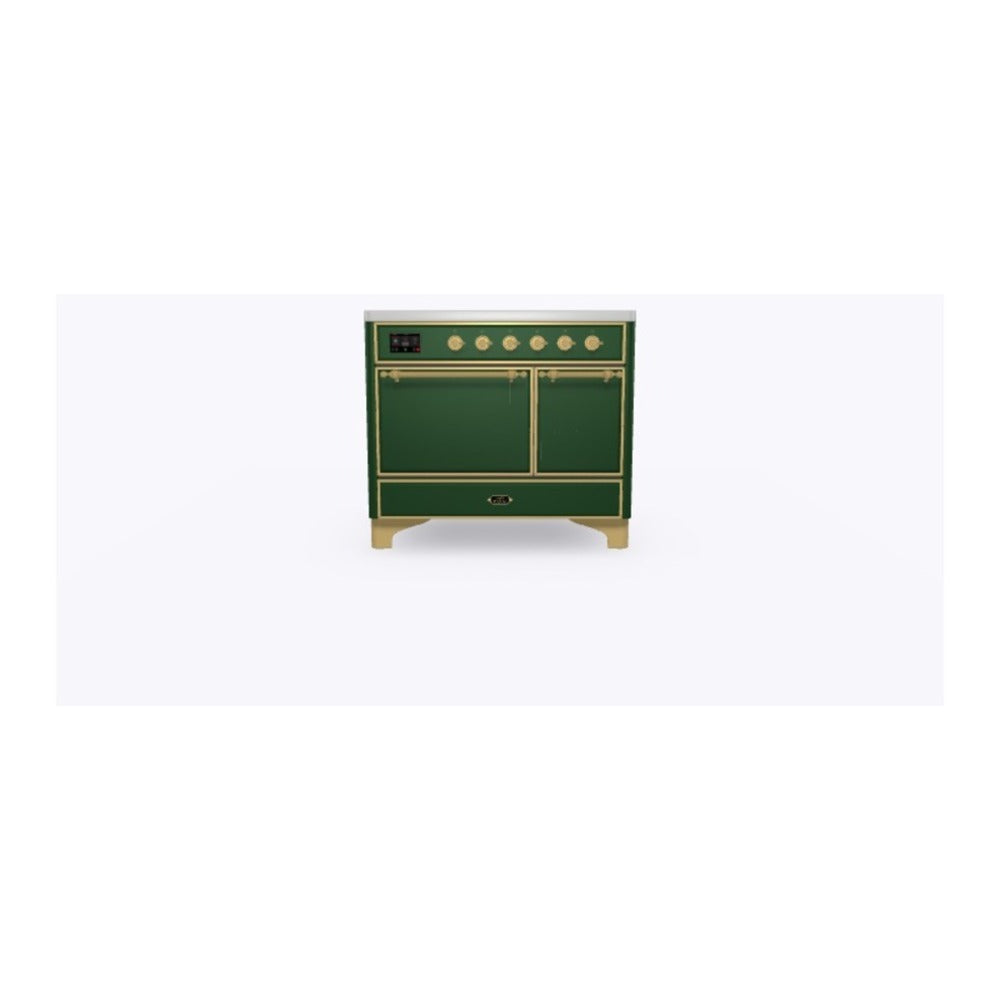 ILVE Majestic II 40 inch Solid Door Induction Range Brass Emerald Green
